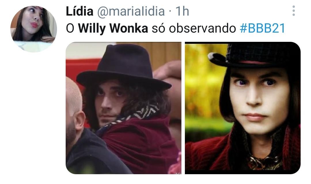 Look de Fiuk é comparado com Willy Wonka (Foto: Reprodução/Twitter)