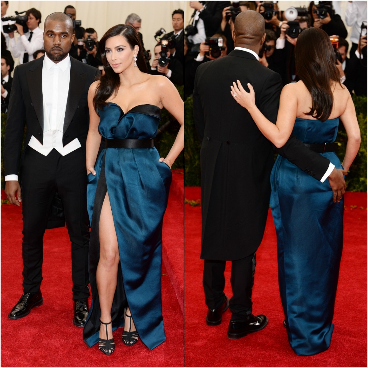 A socialite Kim Kardashian e o rapper Kanye West no MET Gala 2014. (Foto: Getty Images)