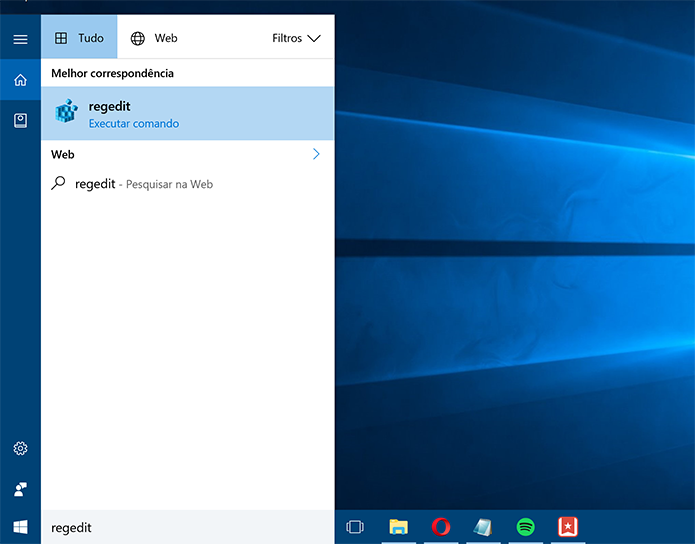 Abra o editor de registro do Windows 10 para começar a selecionar janela mais recente (Foto: Reprodução/Elson de Souza)
