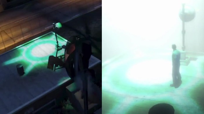 A estranha luz verde em Fort Zancudo agora realmente parece um feixe de abdução (Foto: Reprodução: YouTube)