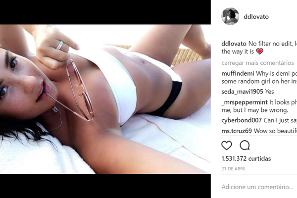 "Ame seu corpo", diz Demi em foto postada no Instagram (Foto: Reprodução)
