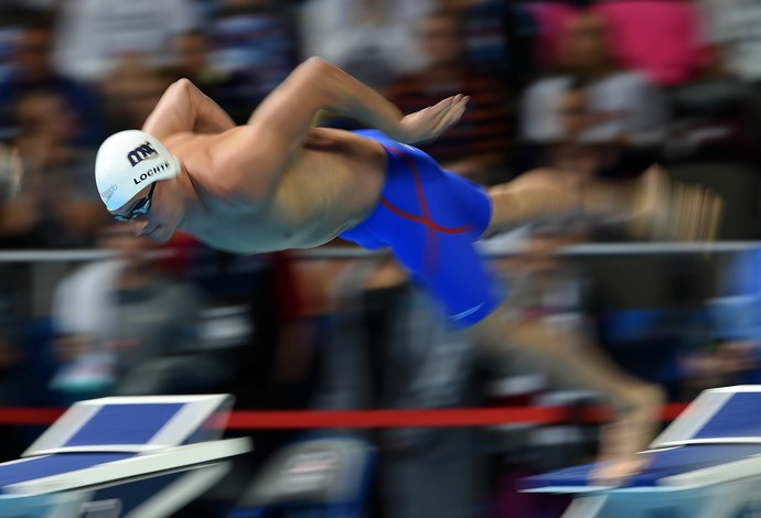 Ryan Lochte nas eliminatórias dos 100m livre na seletiva olímpica americana (Foto: Stacy Revere / Getty Images) Ryan Lochte nas eliminatórias dos 100m livre na seletiva olímpica americana (Foto: Stacy Revere / Getty Images)