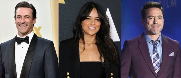 Jon Hamm, Michelle Rodriguez e Robert Downey Jr.: os três passaram um período em reabilitação (Foto: Getty Images)