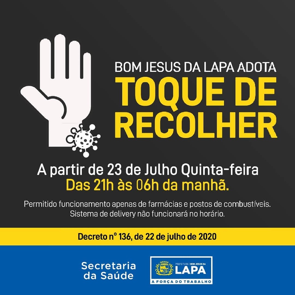 Prefeitura De Bom Jesus Da Lapa Decreta Toque De Recolher Como Medida De Prevencao A Covid 19 Bahia G1