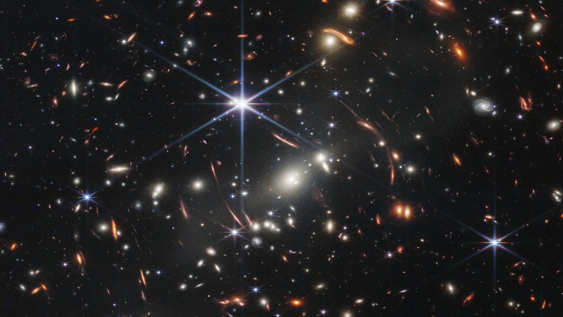  Milhares de galáxias inundam esta imagem infravermelha do James Webb que flagrou o aglomerado de galáxias SMACS 0723 (Foto: NASA, ESA, CSA, STScI)