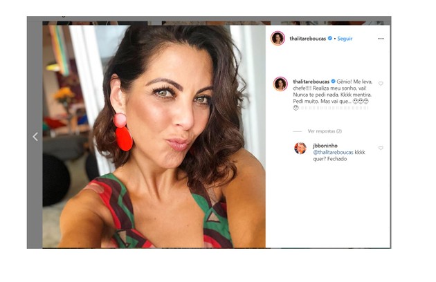 Thalita Rebouças, repórter do 'The voice kids', fez pedido a Boninho (Foto: Reprodução/Instagram)