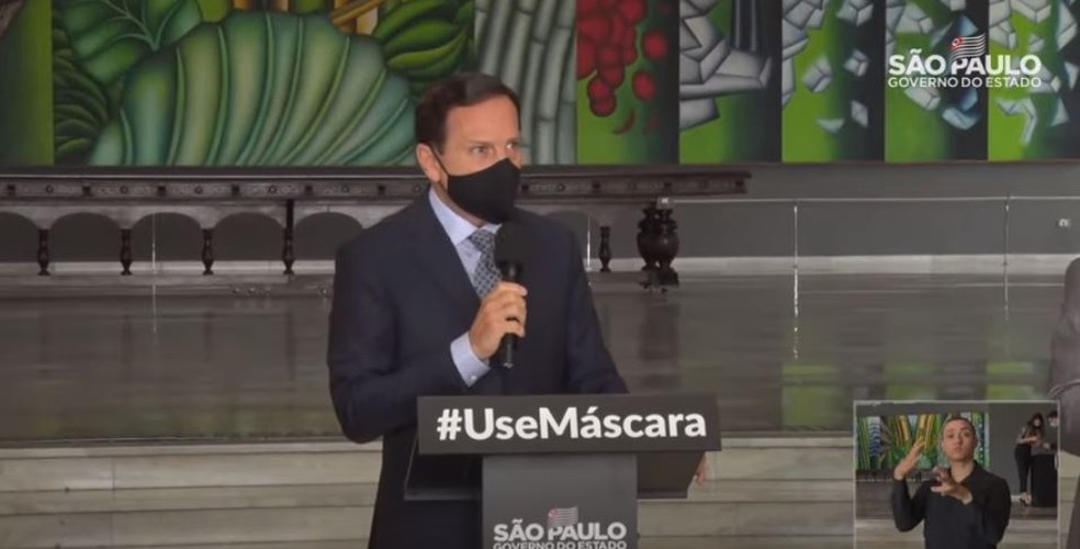O governador de SP, João Doria (PSDB) — Foto: Reprodução/Youtube