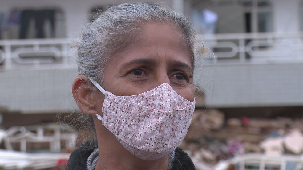 Neide Lira acionou Corpo dos Bombeiros momentos antes de prédio desabar, no DF — Foto: TV Globo/Reprodução