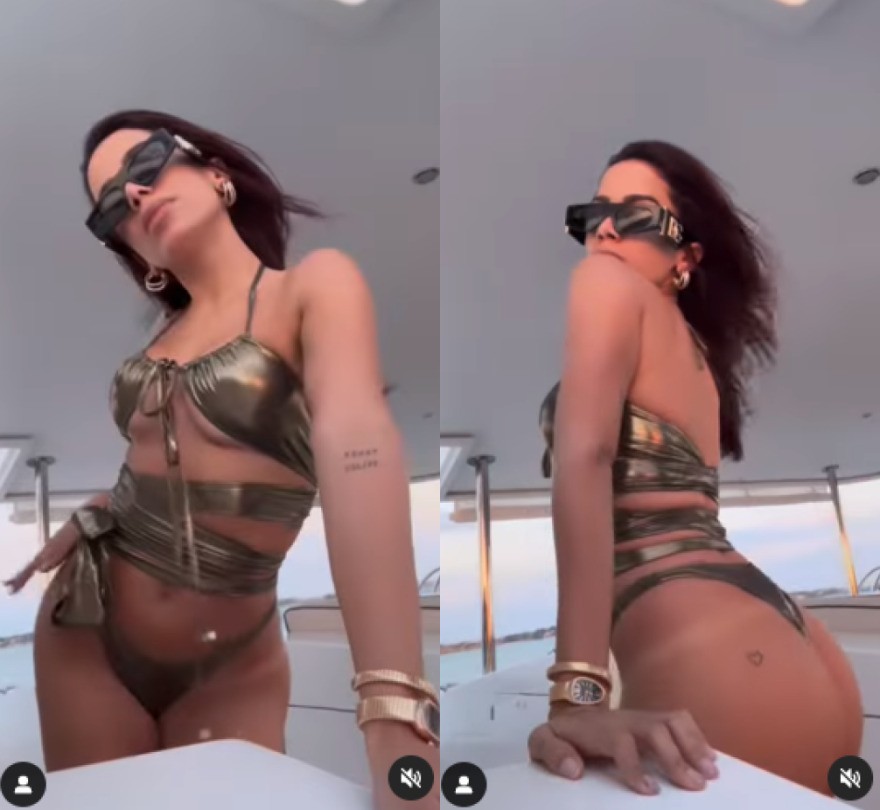 Anitta dança 'No Más' em barco na Itália (Foto: Reprodução/Instagram)