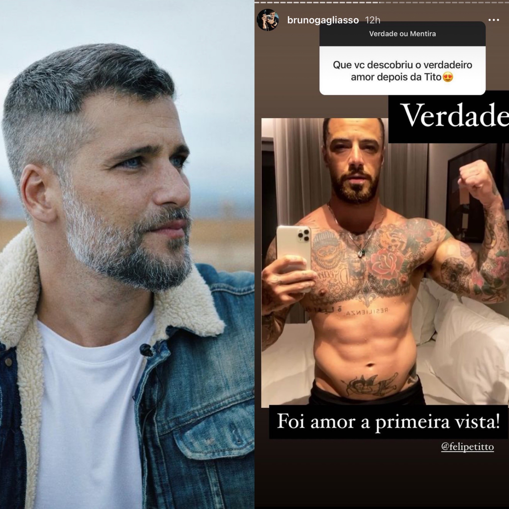 Seguidor escreve errado e Felipe Tito vira verdadeiro amor de Bruno Gagliasso (Foto: Instagram)