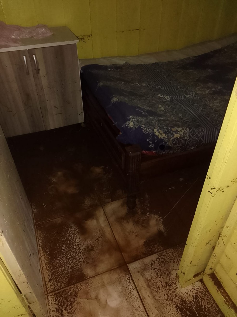 Dez fam&iacute;lias ficam desalojadas ap&oacute;s temporal alagar casas e causar estragos no Paran&aacute; &mdash; Foto: Foto cedida/Eduarda Viviane Dobrychtop