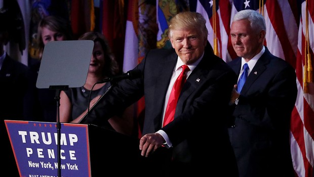 Donald Trump dá primeiro discurso como presidente eleito (Foto: Joe Raedle/Getty Images)