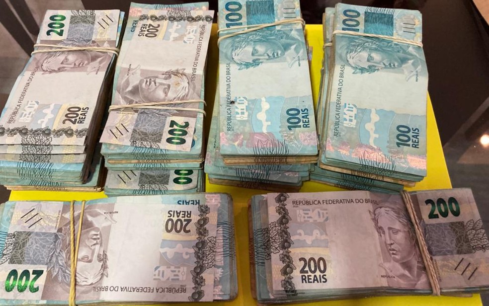 Apreensão de dinheiro na Operação Noteiro, do Gaeco de Franca (SP)  — Foto: Divulgação