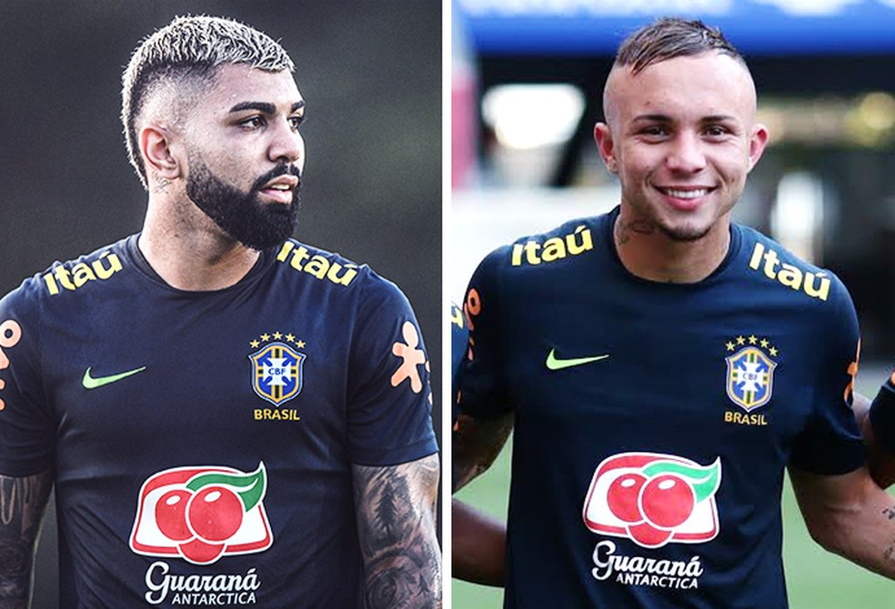 Gabigol e Cebolinha estiveram presentes nos últimos dois amistosos da seleção brasileira — Foto: Infografia