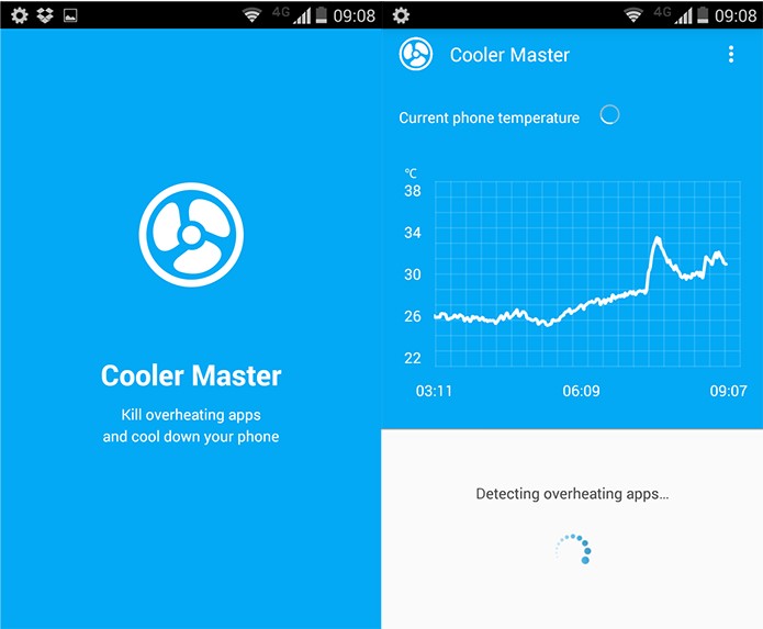 O app investiga a temperatura atual sempre que é iniciado (Reprodução)