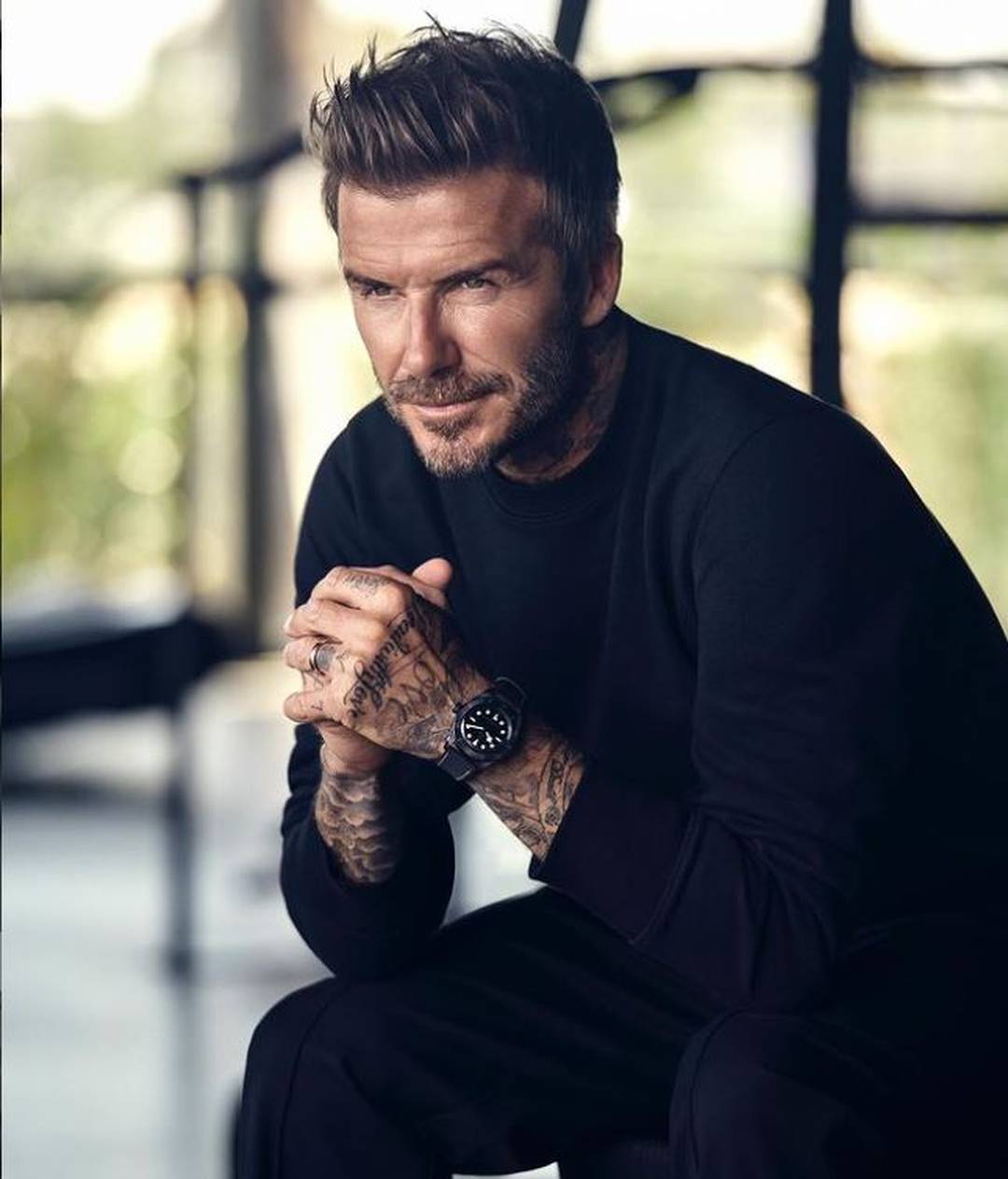 David Beckham posa para foto 