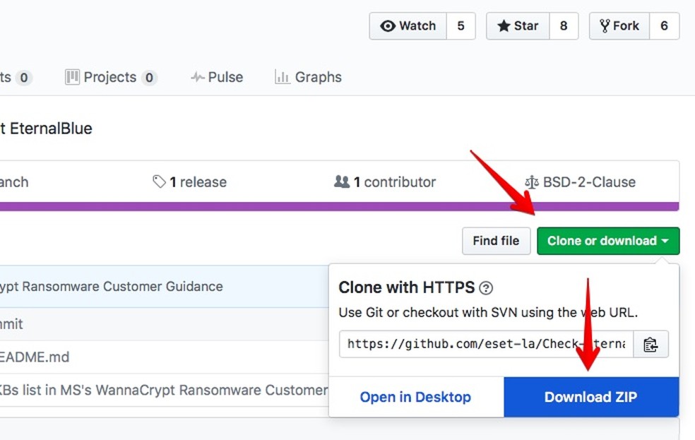Baixando script no computador (Foto: Reprodução/Helito Bijora)