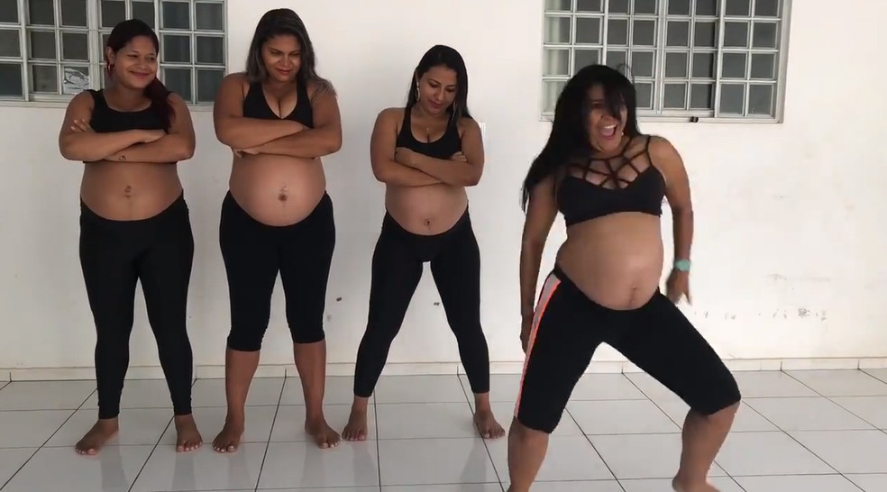 Grávidas dançaram a pisadinha e viralizaram.  ??? Foto: Reprodução/TV Clube