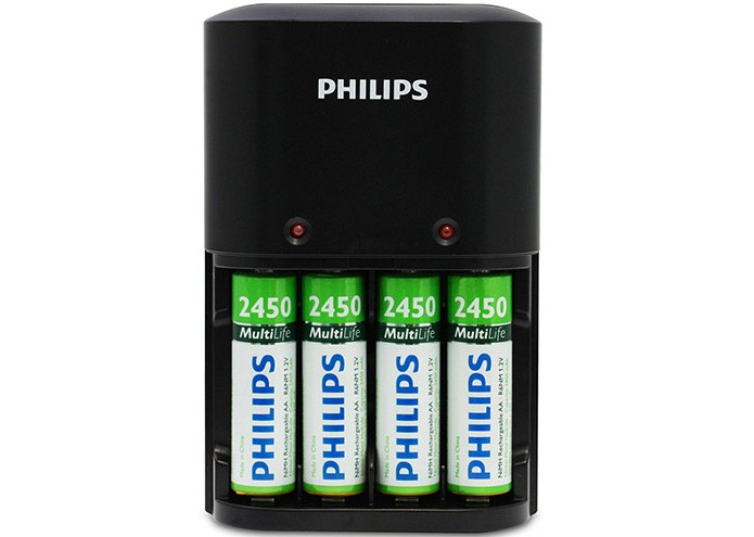 O carregador Philips possui duas versões: para duas ou quatro pilhas (Foto: Divulgação)