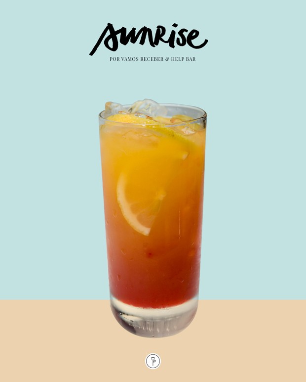 Sunrise: drink colorido leva suco de laranja e cerejas (Foto: Vamos Receber)