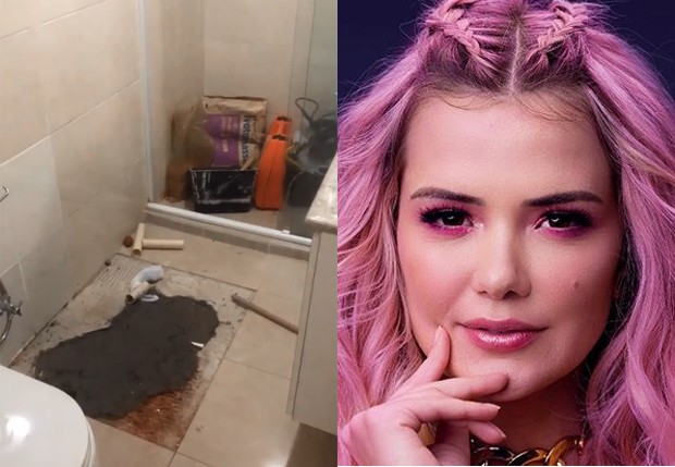 Marcela McGowan mostra infiltração no seu banheiro (Foto: Reprodução/Instagram)