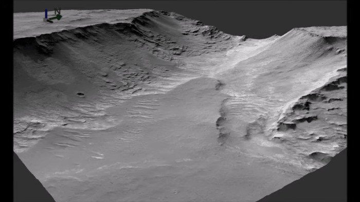Animação 3D camadas de sedimentos na Bacia de Impacto Hellas (Foto: NASA JPL GSFC/Universidade de Utreque/Museu de História Natural)