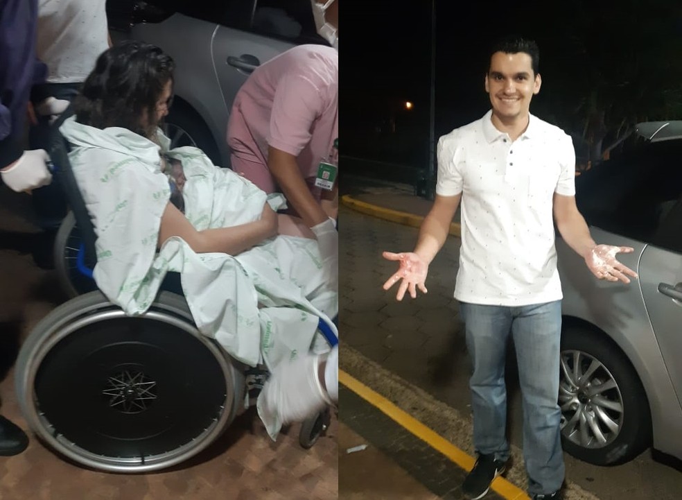 Bombeiro faz parto do filho na porta de hospital em Bauru — Foto: Saulo dos Santos Vitale/Arquivo pessoal