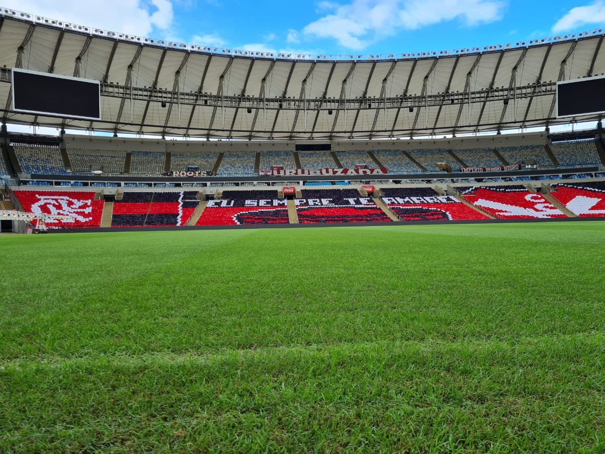 Conmebol vai fazer troca parcial do gramado do Maracanã após Flamengo x Fortaleza flamengo ge
