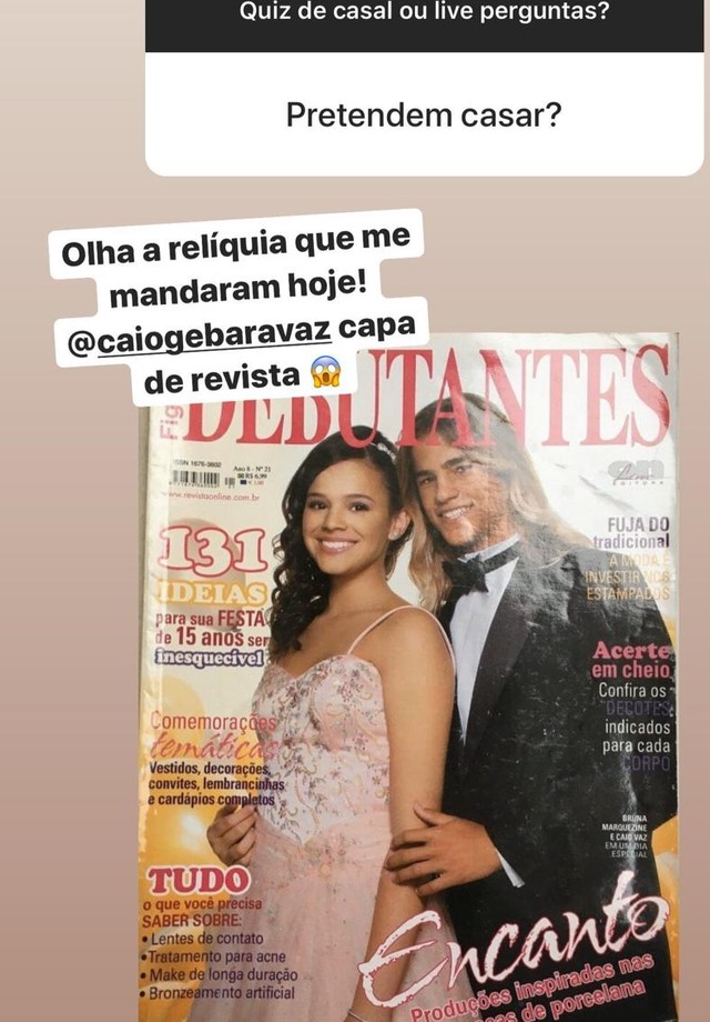 Isabella Santoni e Caio Vaz falam sobre o relacionamento em quiz no Instagram (Foto: Reprodução/Instagram)