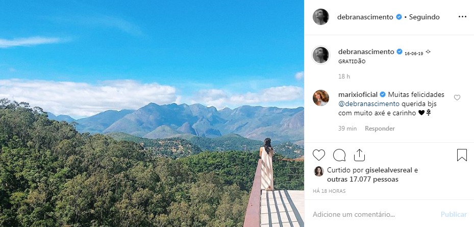 Post de Debora Nascimento (Foto: Reprodução Instagram)