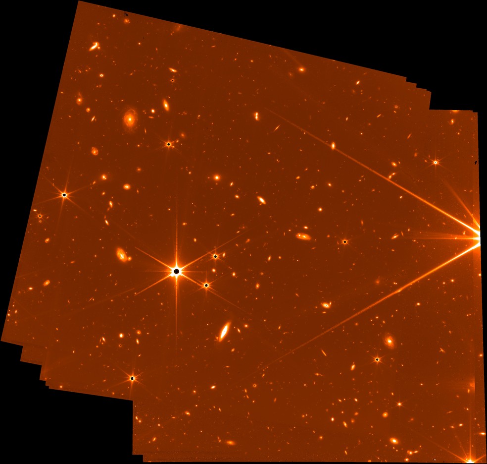 Imagem de teste do James Webb mostra a estrela HD147980 em uma das porções 'mais profundas' do universo já capturadas pela ciência, de acordo com cientistas do Webb. — Foto: NASA/CSA/FGS