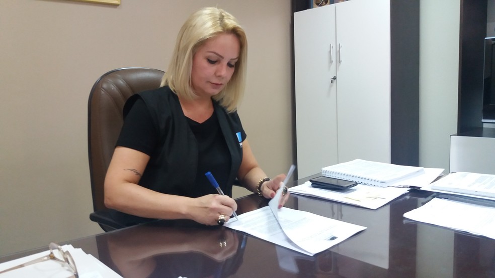 Promotora Andrea Guedes, do Núcleo de Inteligência do MP (Foto: Jéssica Alves/G1)