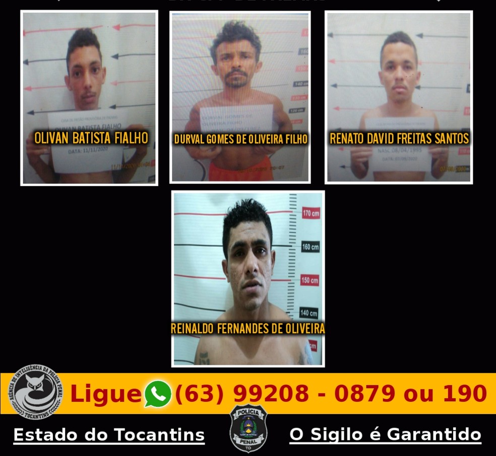 Fugitivos que seguem sendo procurados — Foto: Seciju/Divulgação