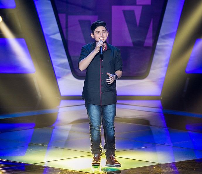 Gabriel Lins canta 'Escreve aí' em sua Audição do The Voice Kids (Foto: Isabella Pinheiro/Gshow)