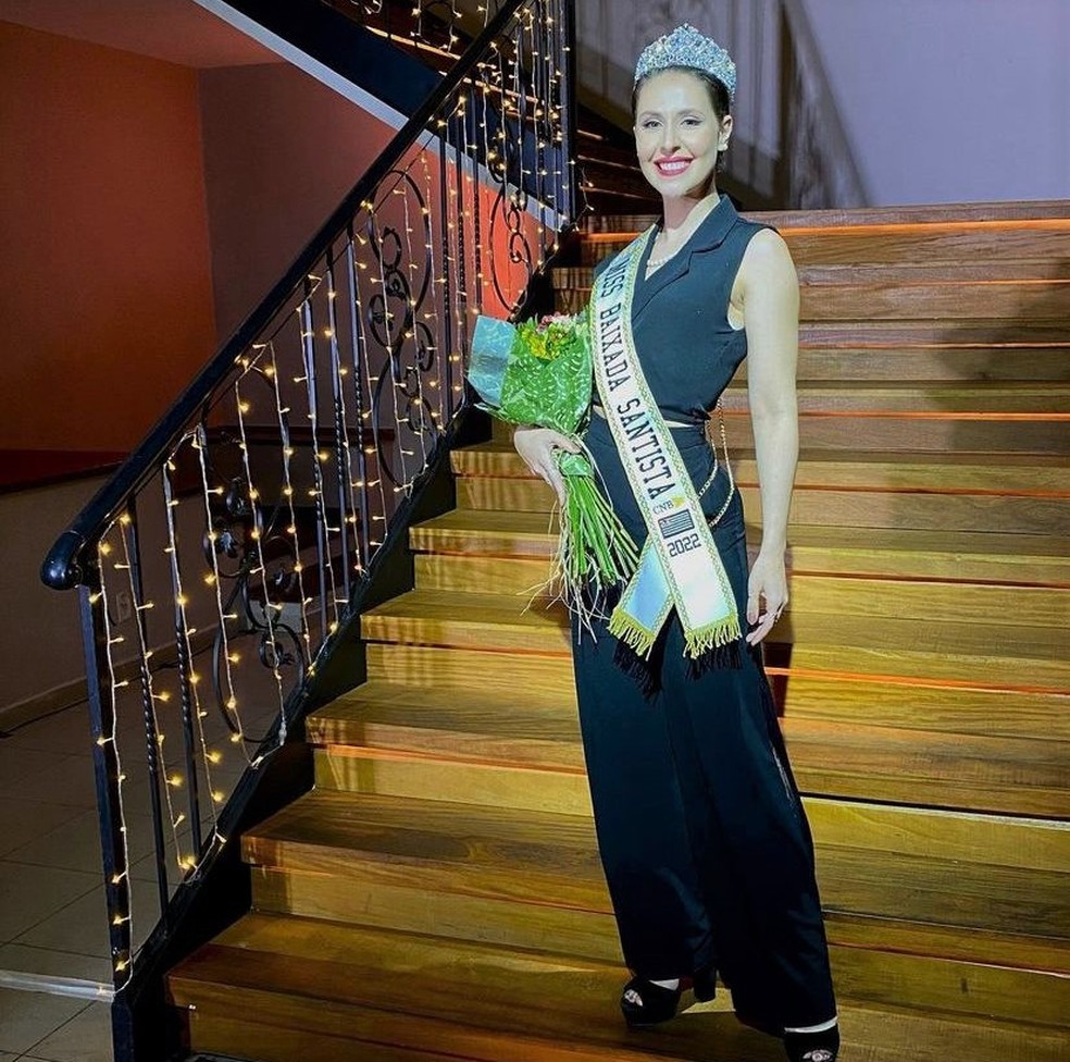 Giovanna Coltro celebra título de Miss Baixada Santista cnb 2022 — Foto: Reprodução/Redes Sociais