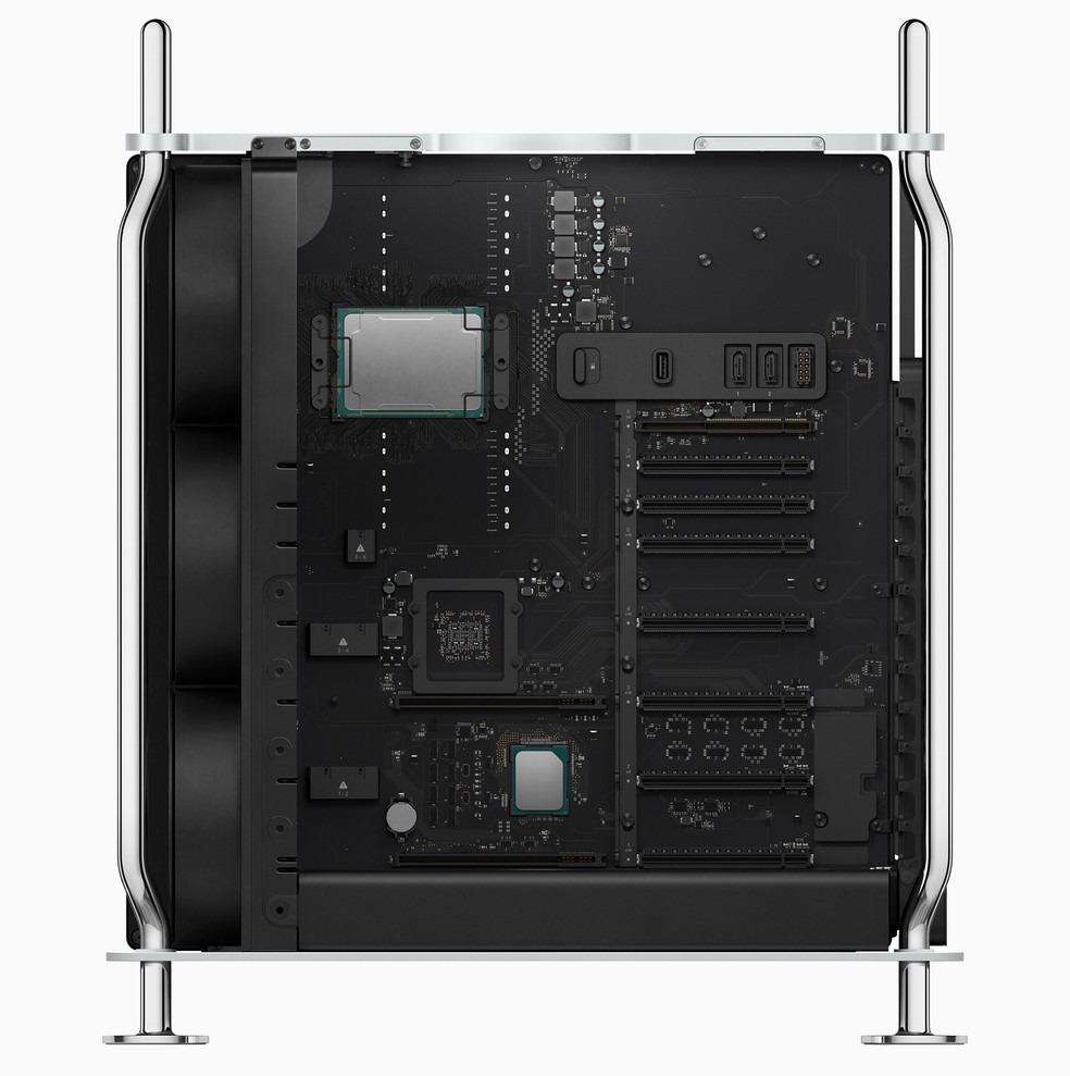 Apple Mac Pro 2019 tem componentes internos modulares — Foto: Divulgação/Apple
