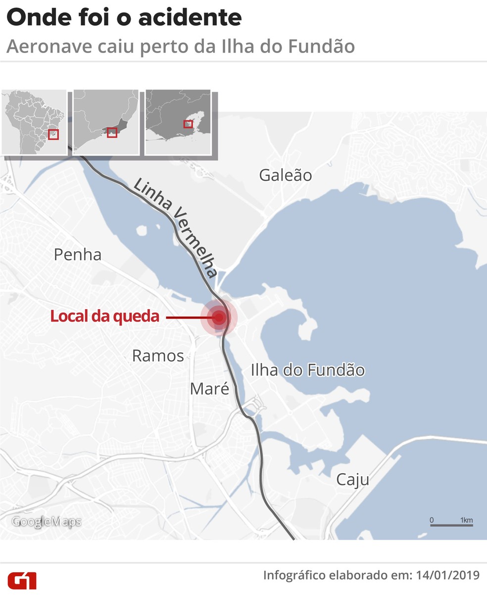 Mapa mostra onde o FÃªnix 08 da PM caiu â Foto: Infografia: Claudia Ferreira/G1