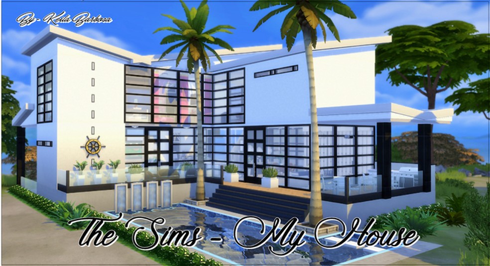 A expansão Estações de The Sims 4 tem a possibilidade de construir casas de praia — Foto: Reprodução/My House The Sims 4