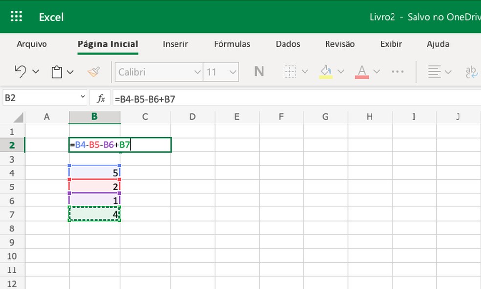 Como fazer operação com valores de uma tabela no Excel — Foto: Reprodução/Helito Beggiora