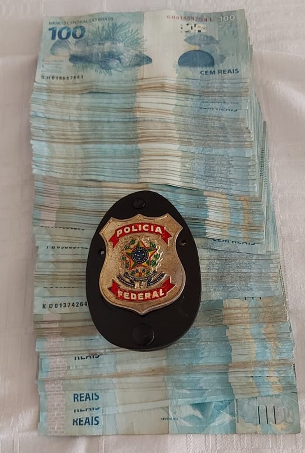 Dinheiro apreendido pela Polícia Federal na Operação Palude, que cumpre mandados em Alagoas e Sergipe — Foto: Polícia Federal