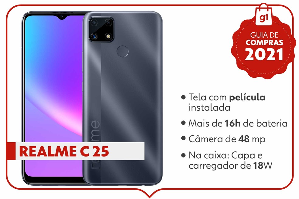 Ficha técnica: Realme C25 — Foto: g1