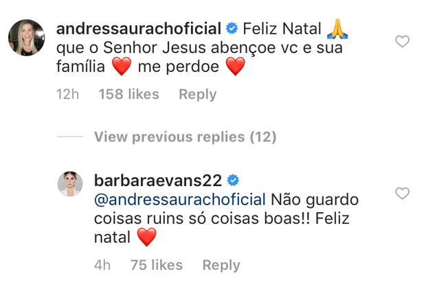 Bárbara Evans posta foto e aceita perdão de Andressa Urach (Foto: Reprodução/Instagram)