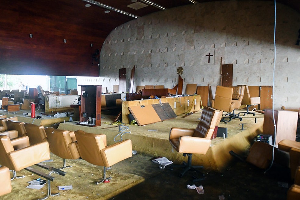 Destruição no STF — Foto: Carlos Moura/SCO/STF