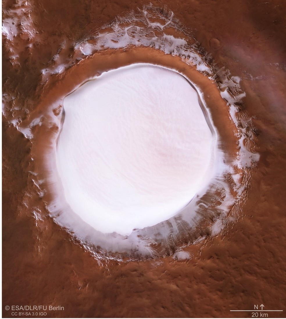 Cratera tem 82 km de diâmetro — Foto: ESA
