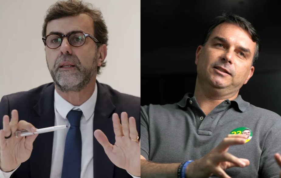 Marcelo Freixo e Flávio Bolsonaro