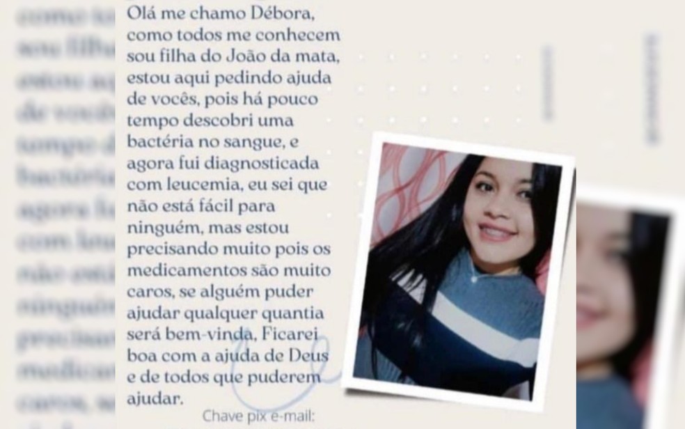 Débora Barros dos Santos, de 25 anos, é suspeita de fingir que tinha leucemia para aplicar golpes em colegas de trabalhos, em Pirenópolis — Foto: Reprodução/Redes Sociais