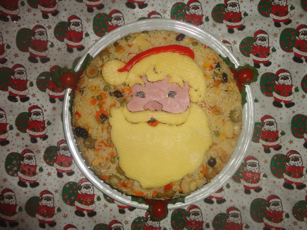 Arroz Enformado de Natal - Decoração: Papai Noel | Natal | Receitas