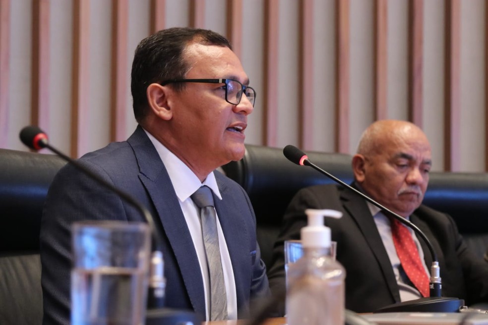 Empresário Joveci Andrade, durante CPI dos Atos Antidemocráticos — Foto: André Duarte/Divulgação