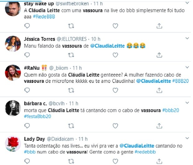 Claudia Leitte recebe comentários por perfomance com vassoura improvisada como microfone (Foto: Reprodução)