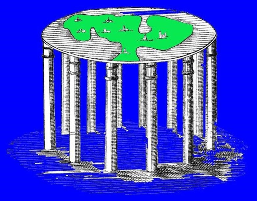 Ilustração da Terra, conforme descreviam os mitos dos Vedas, textos considerados sagrados pelos hindus que datam do primeiro e segundo milênio a.C. (Foto: Science Photo Library)